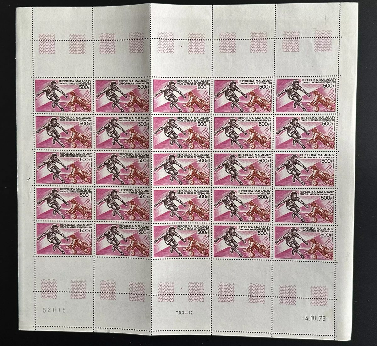 Madagascar 1973 Mi. 703 sheet World Cup Soccer 1974 sport FIFA