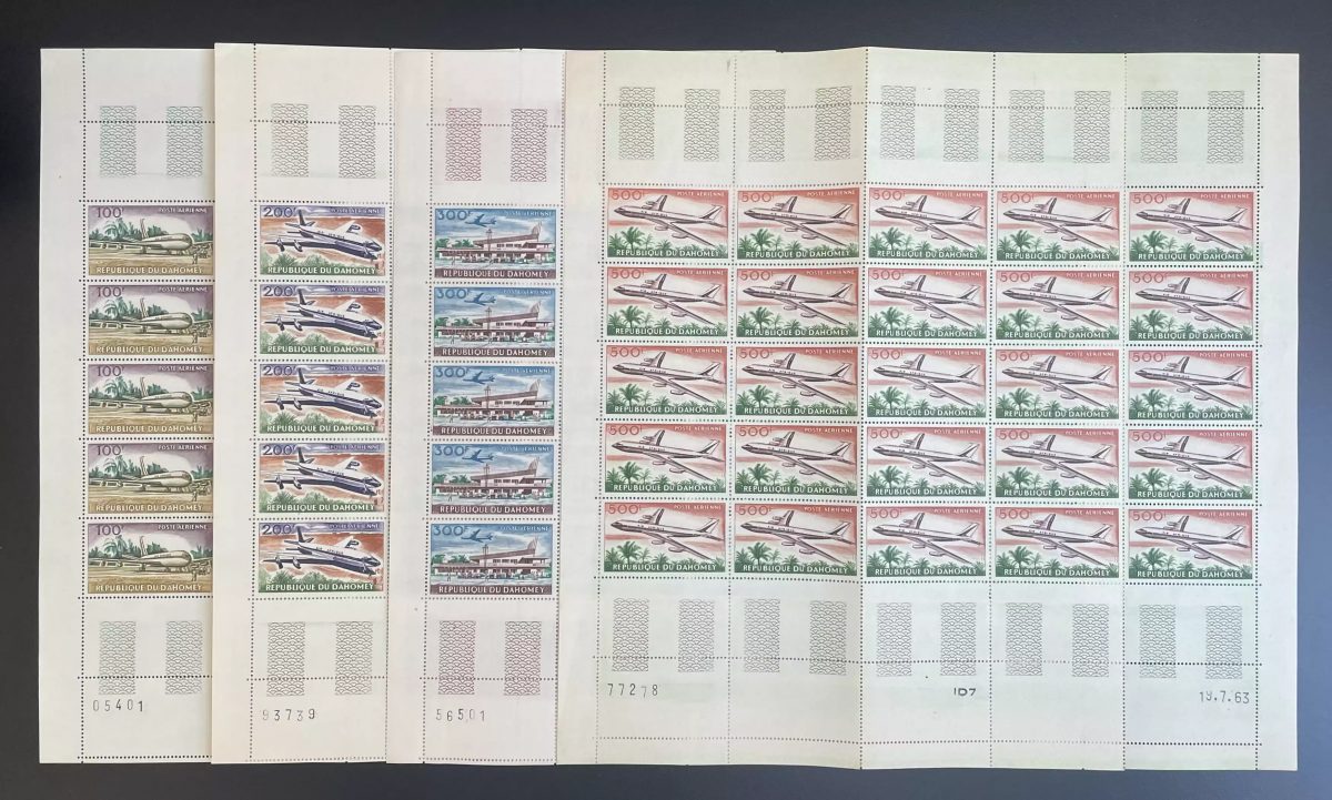 Dahomey 1963 YT PA 24-27 sheet plane aviation airport Air Africa