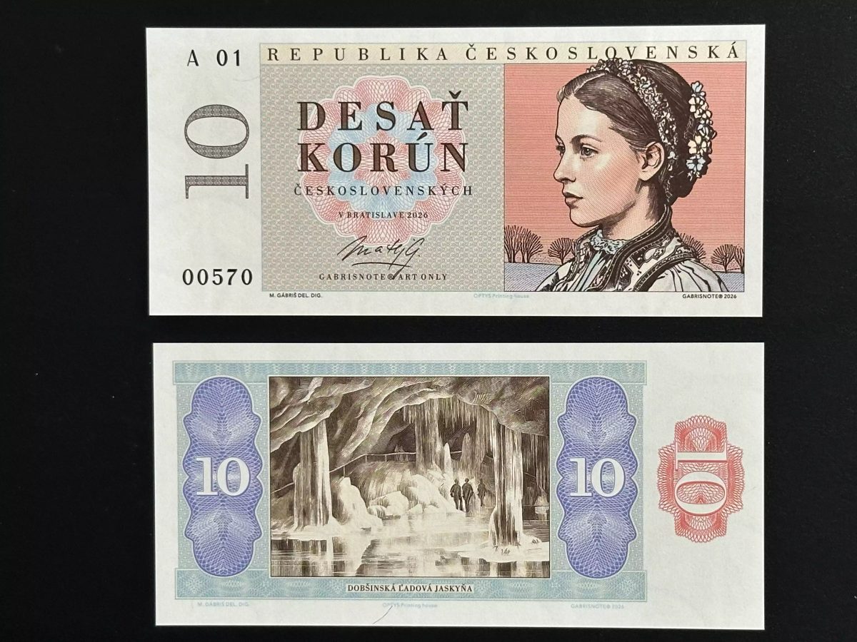 Matej Gabris Billet fantaisie 10 Korún Gabrisnote 2026 Československá