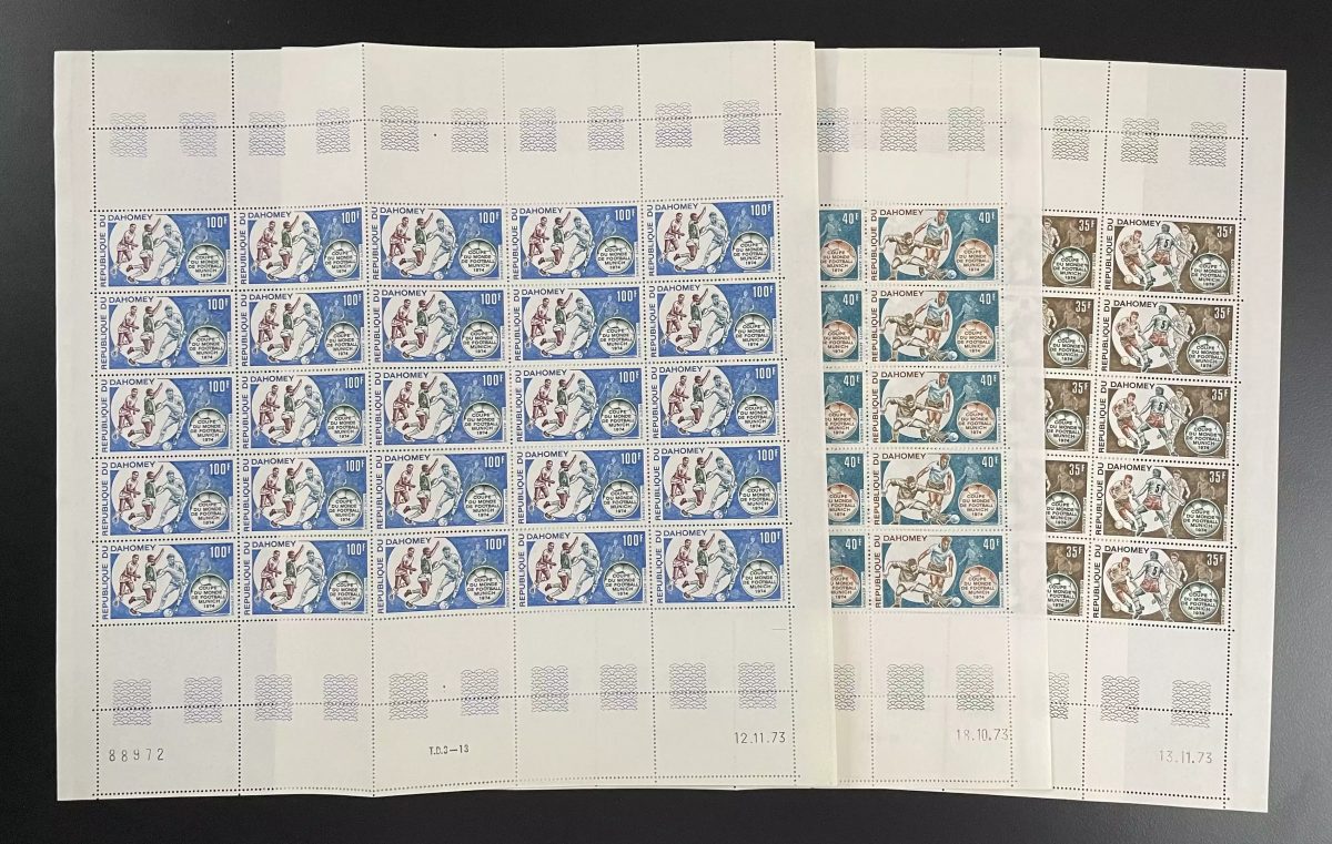 Dahomey 1973 YT PA 196-198 sheet Soccer Football World Cup Munich 1974 FIFA
