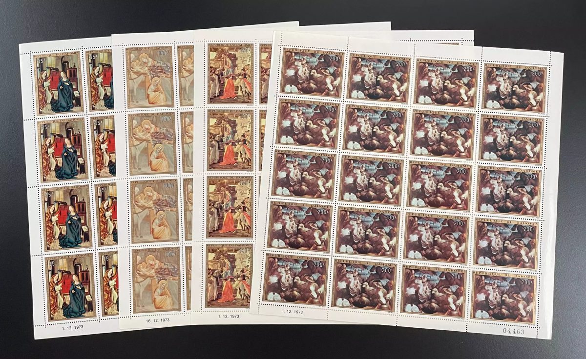 Dahomey 1973 YT PA 199-202 sheet Christmas religious paintings art