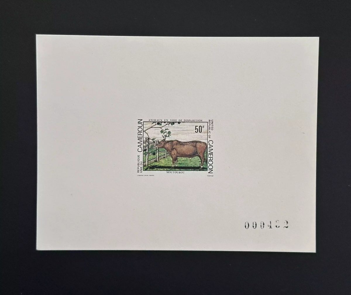 Cameroun 1981 Mi. 951 épreuve de luxe Moutourou faune animaux menacés