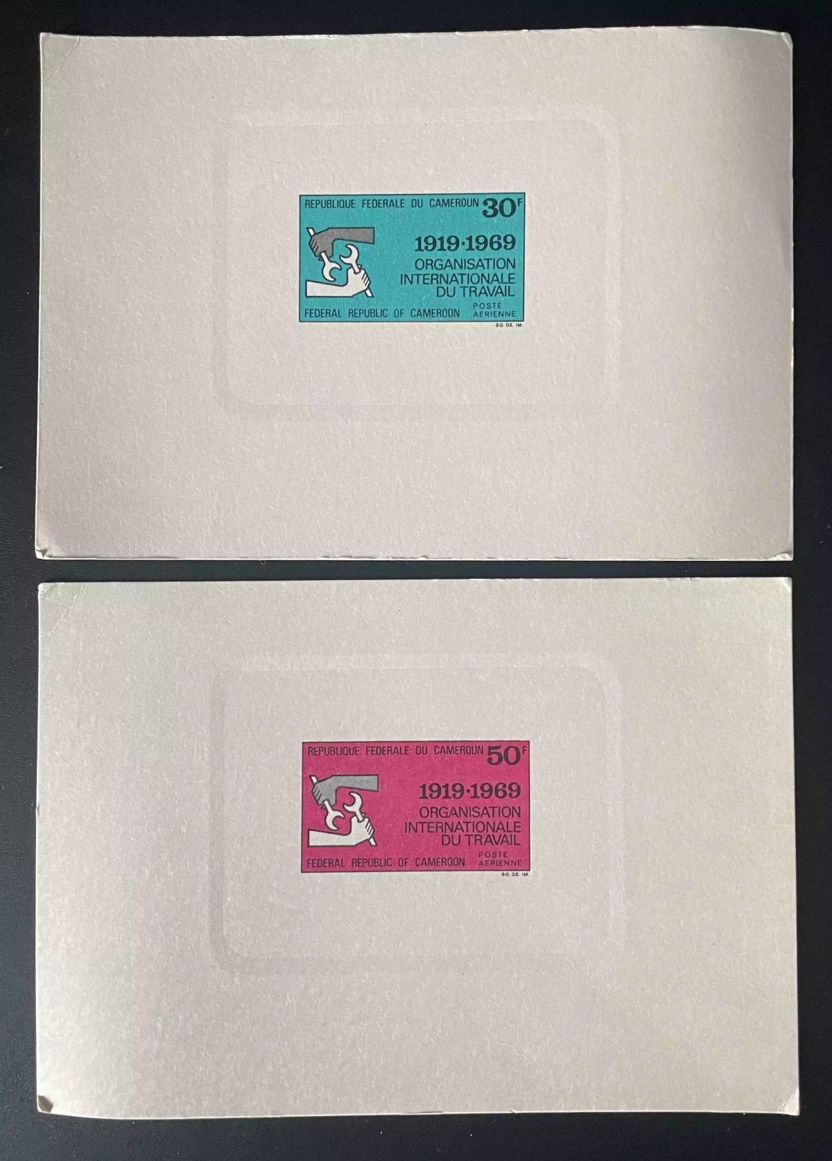 Cameroun 1969 Mi. 598 - 599 épreuve de luxe OIT Travail Organisation