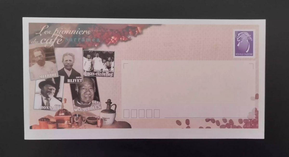 Enveloppe PAP Nouvelle-Calédonie Pionniers du café Sarraméa cagou violet