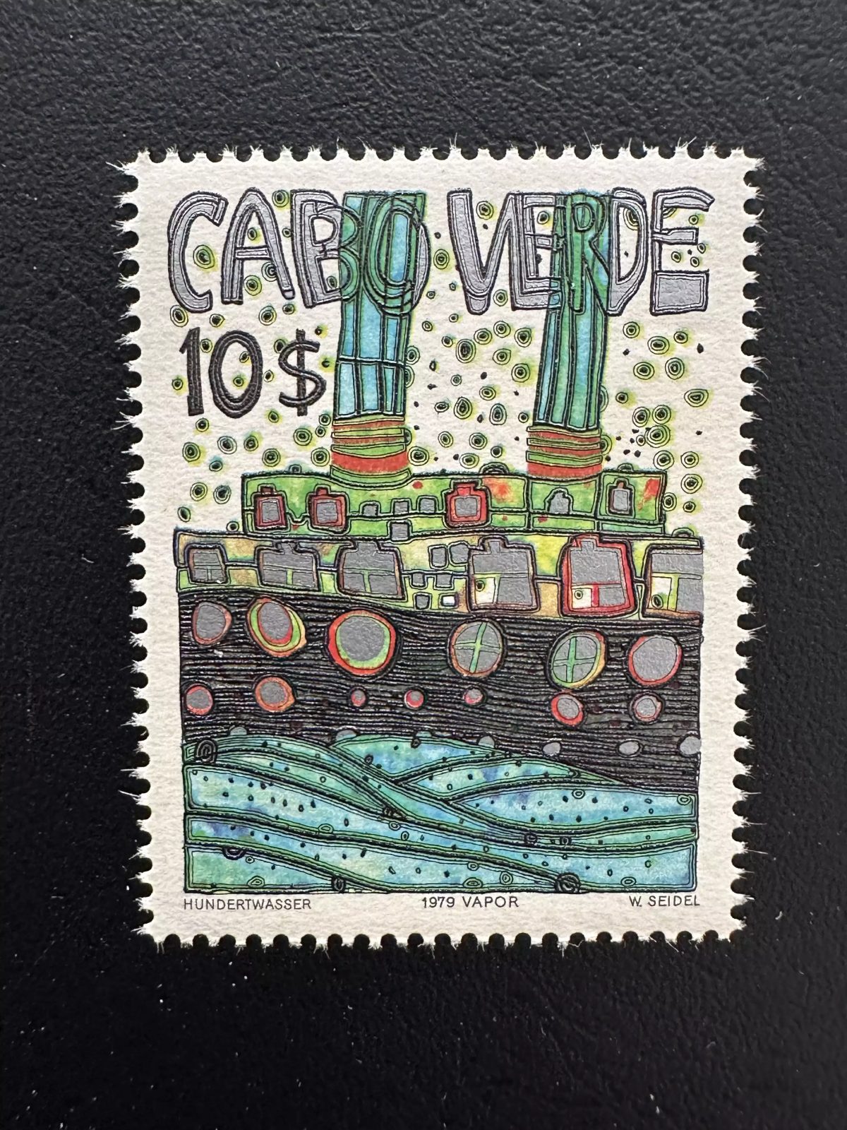 Cabo Cap Verde 1982 Mi. III unissued Hundertwasser vapeur bateau navire art