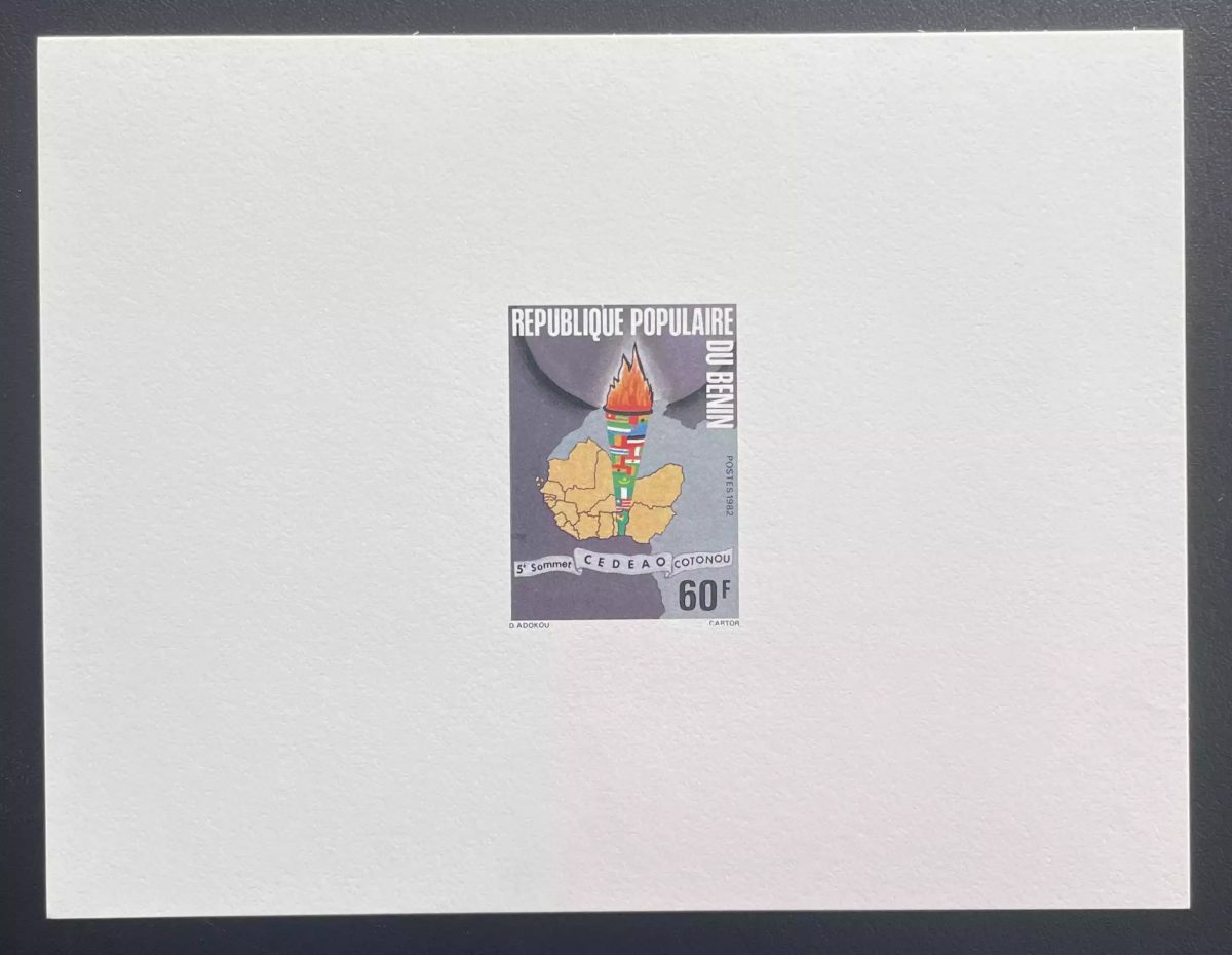Bénin 1982 Mi. 281 épreuve de luxe CEDEAO Cotonou sommet Afrique carte