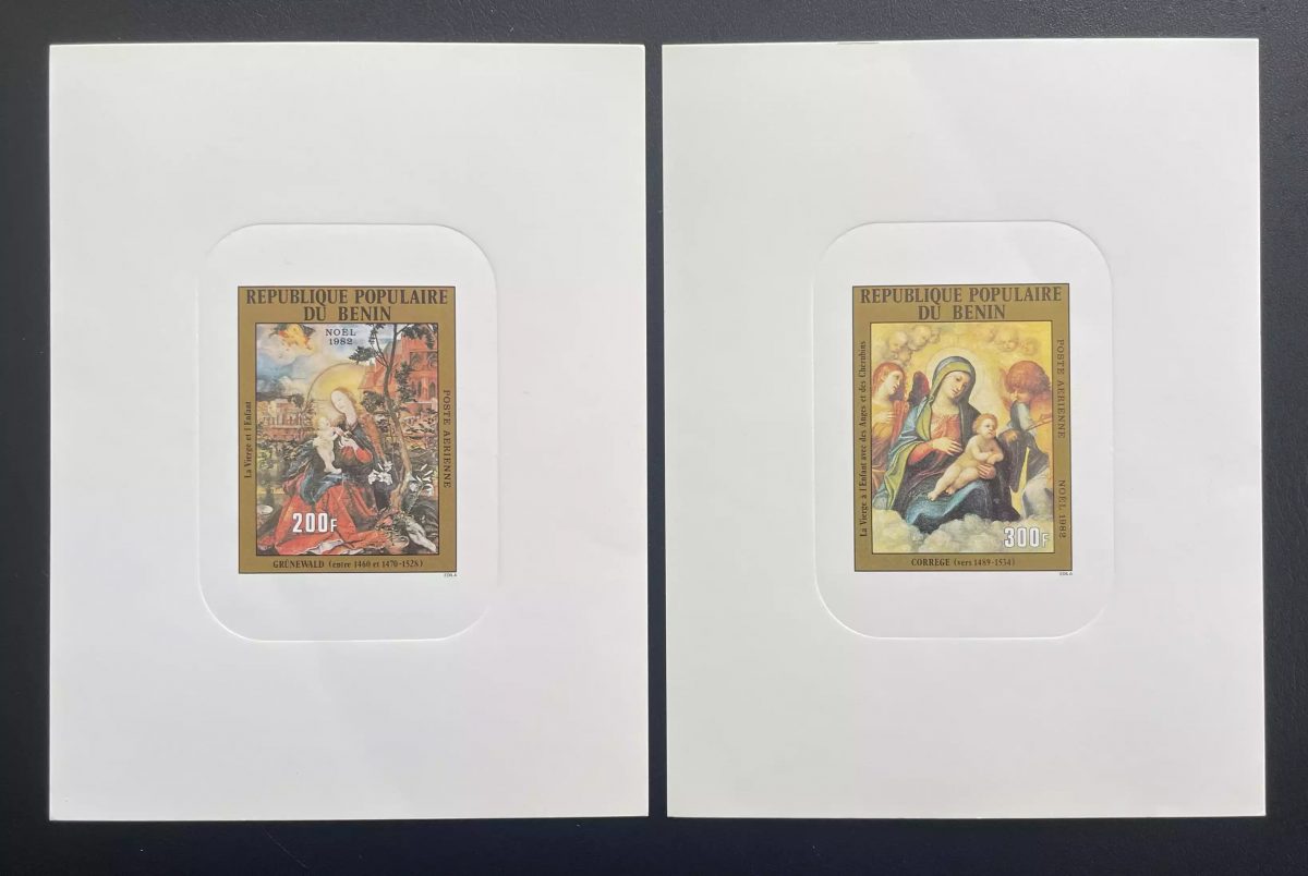 Benin 1982 Mi. 304 - 305 luxury proof Christmas Madonna Child Grünewald