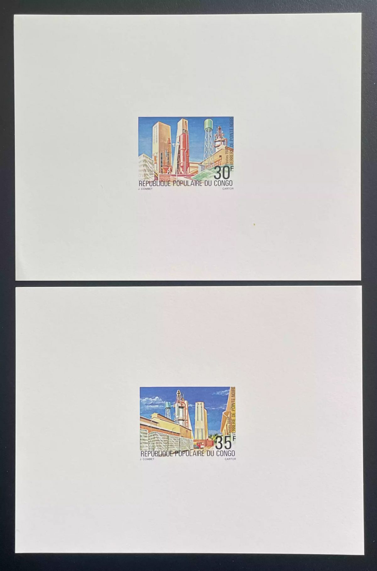 Congo 1980 Mi. 733 - 734 épreuve de luxe Verrerie Pointe Noire Industrie