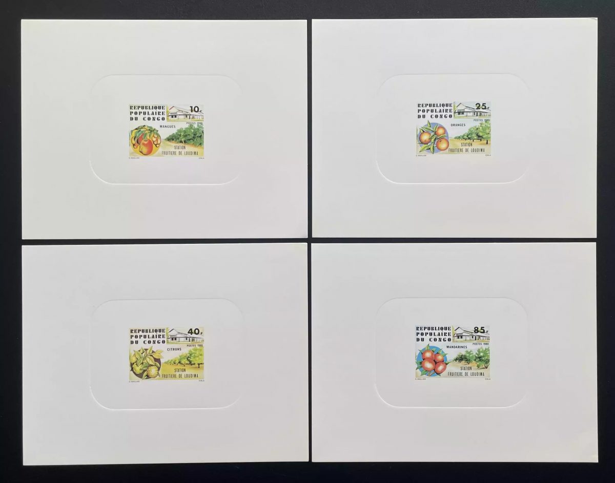 Congo 1980 Mi. 793 - 796 épreuve de luxe Fruits Mangues Oranges Citrons