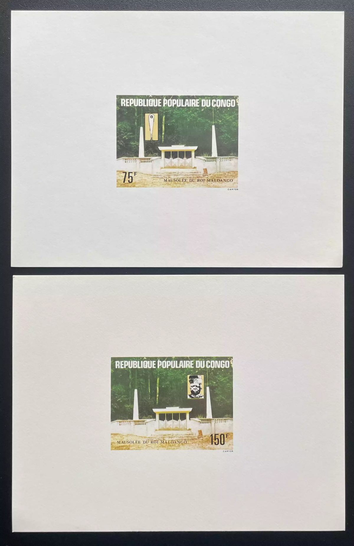 Congo 1981 Mi. 825 - 826 épreuve de luxe Mausolée Roi Maloango monument