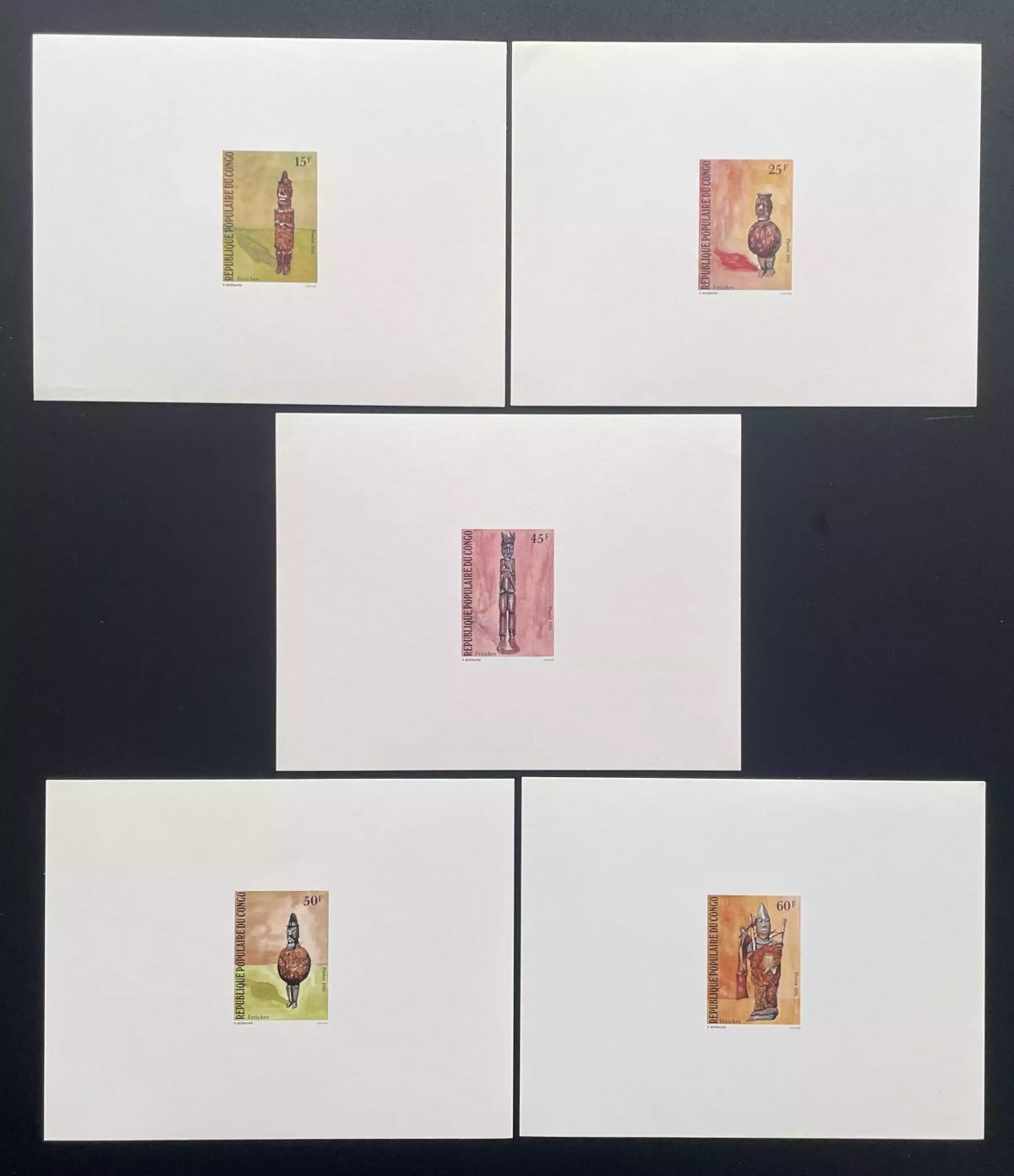 Congo 1981 Mi. 845 - 849 épreuve de luxe fétiches sculptures art