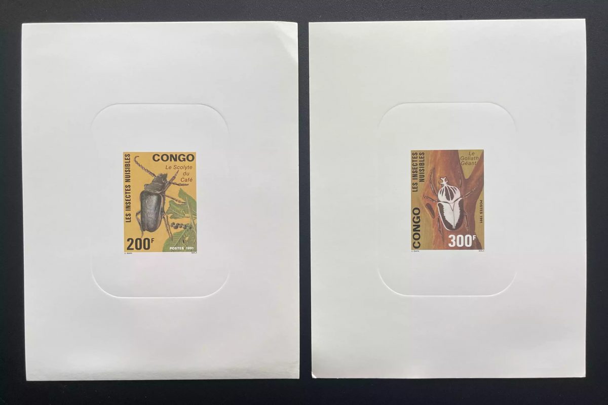 Kongo 1991 Mi. 1260-1261 Luxusprobe Schädlinge Käfer