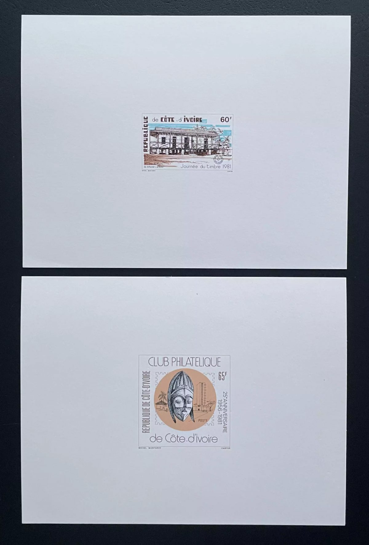 Côte d'Ivoire 1981 Mi. 676 - 677 épreuve de luxe Journée masque poste