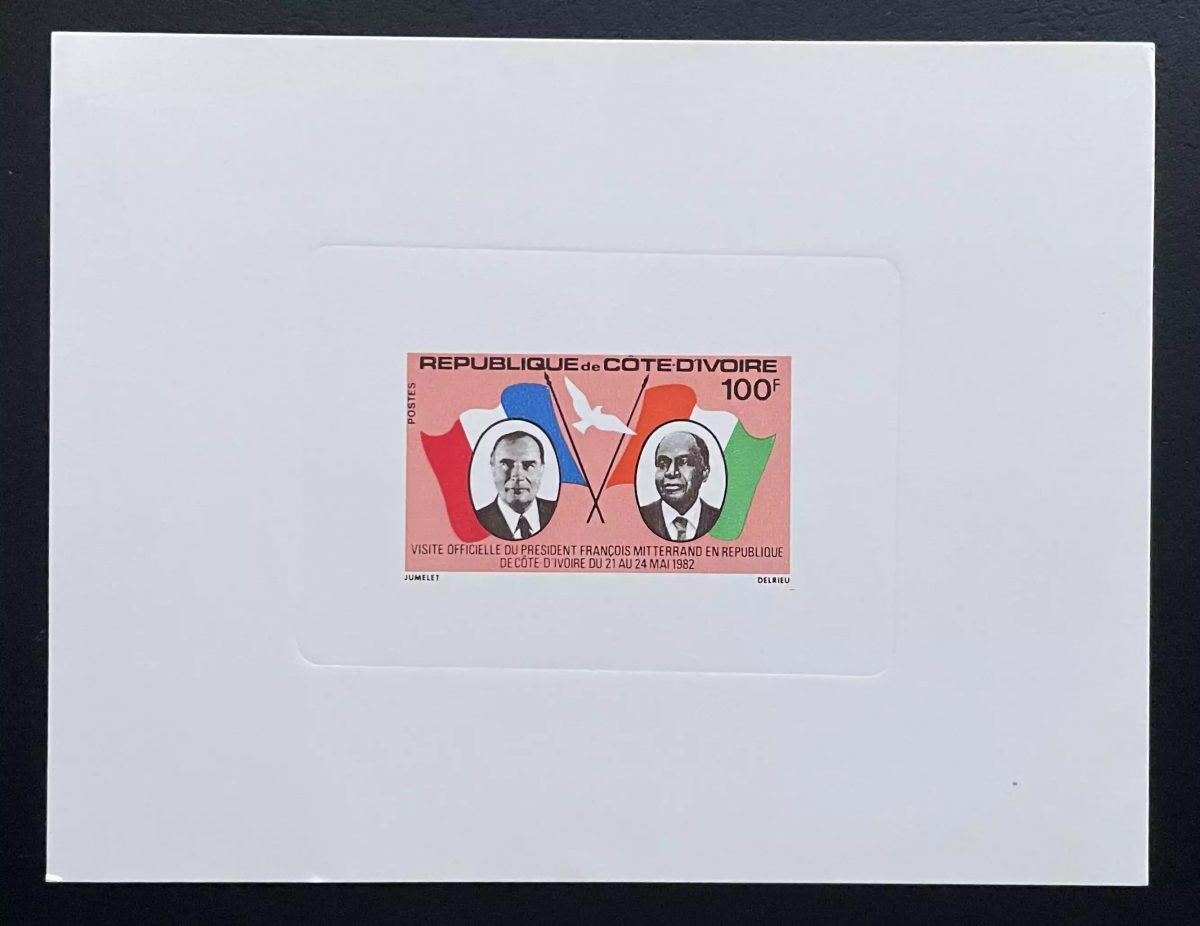 Côte d'Ivoire 1982 Mi. 725 épreuve de luxe Mitterrand Houphouët-Boigny