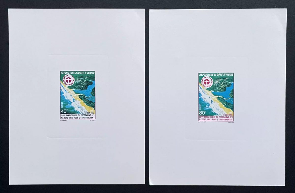 Côte d'Ivoire 1982 Mi. 733 - 734 épreuve de luxe PNUE environnement plage