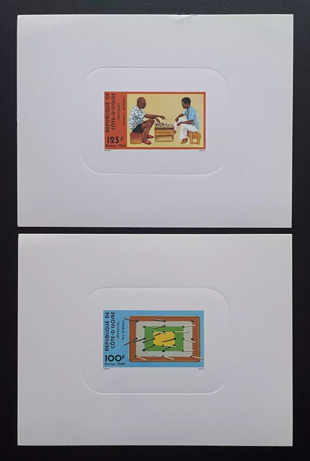 Ivory Coast 1984 Mi. 824 - 825 luxury event traditional games Eklan
