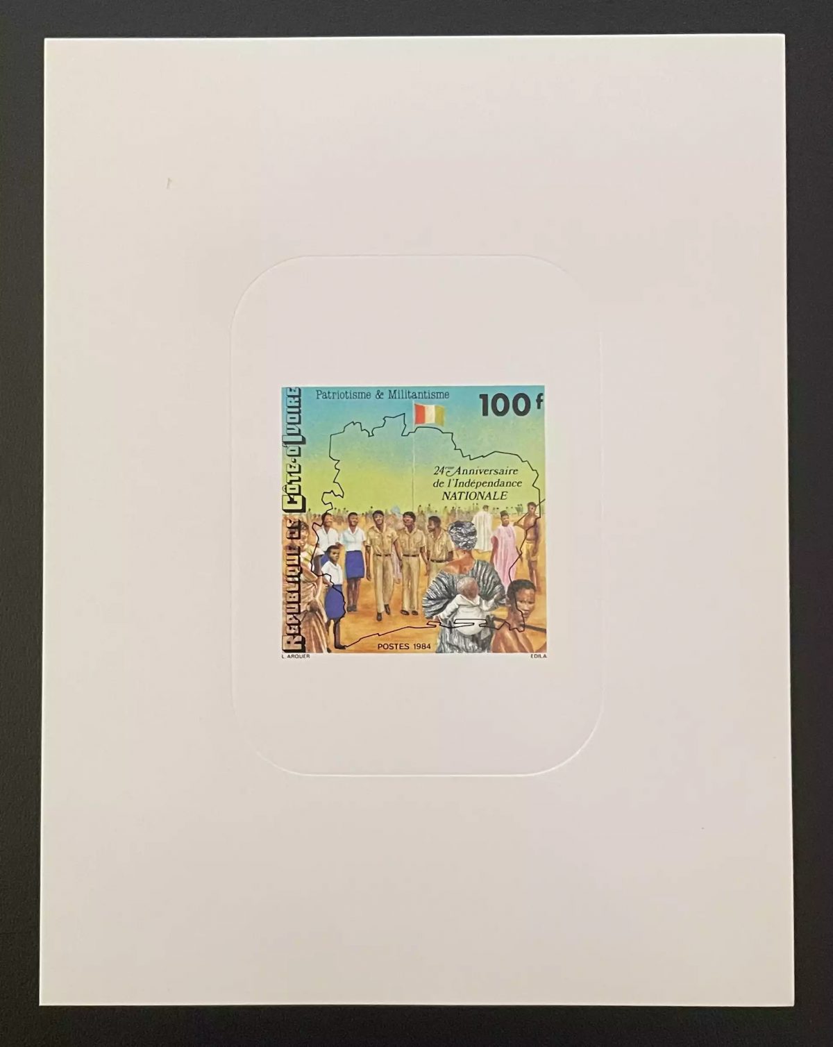 Côte d'Ivoire 1984 Mi. 837 épreuve de luxe Indépendance Patriotisme Militantisme