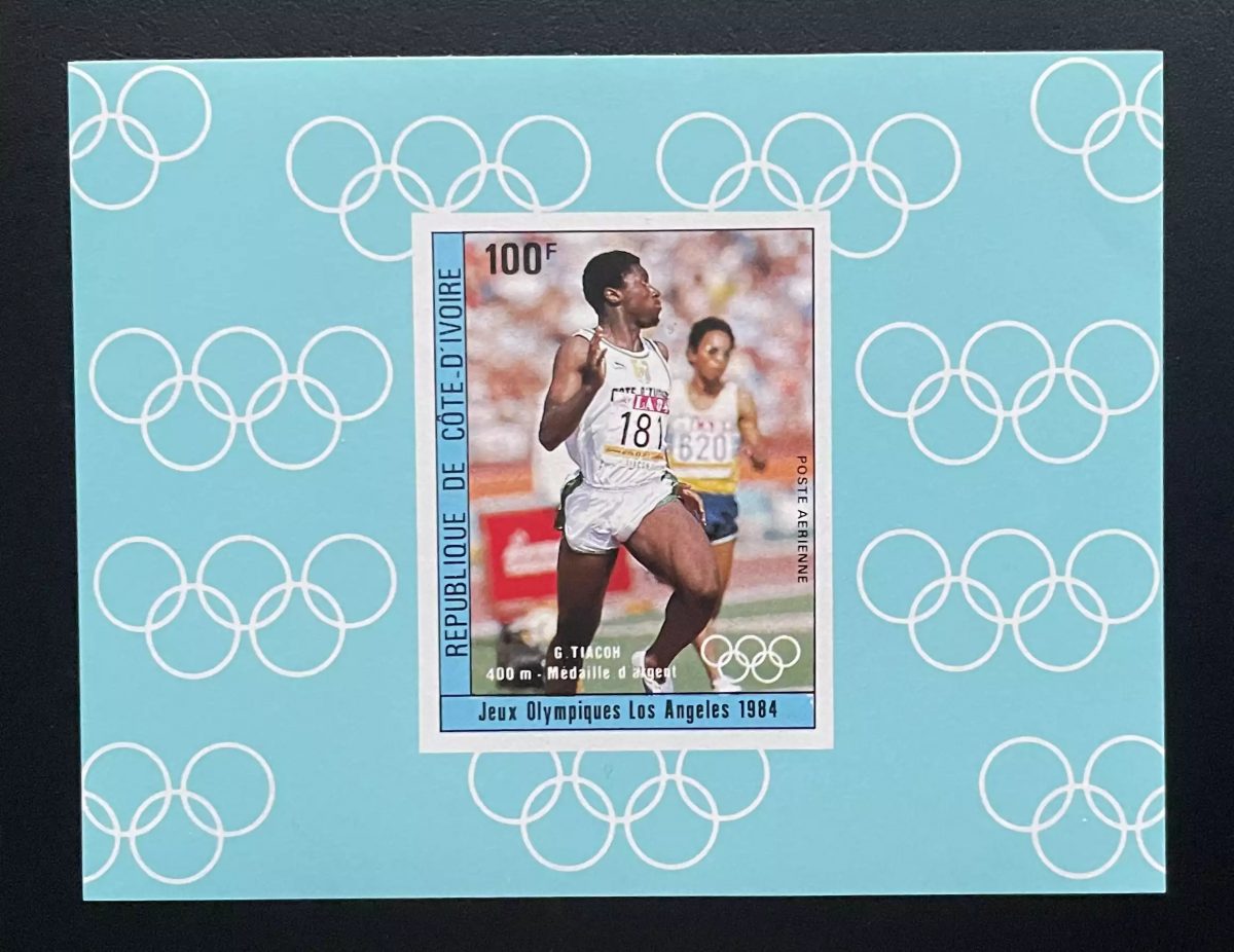 Côte d'Ivoire 1984 Mi. 838 épreuve de luxe Olympiques Los Angeles Tiacoh