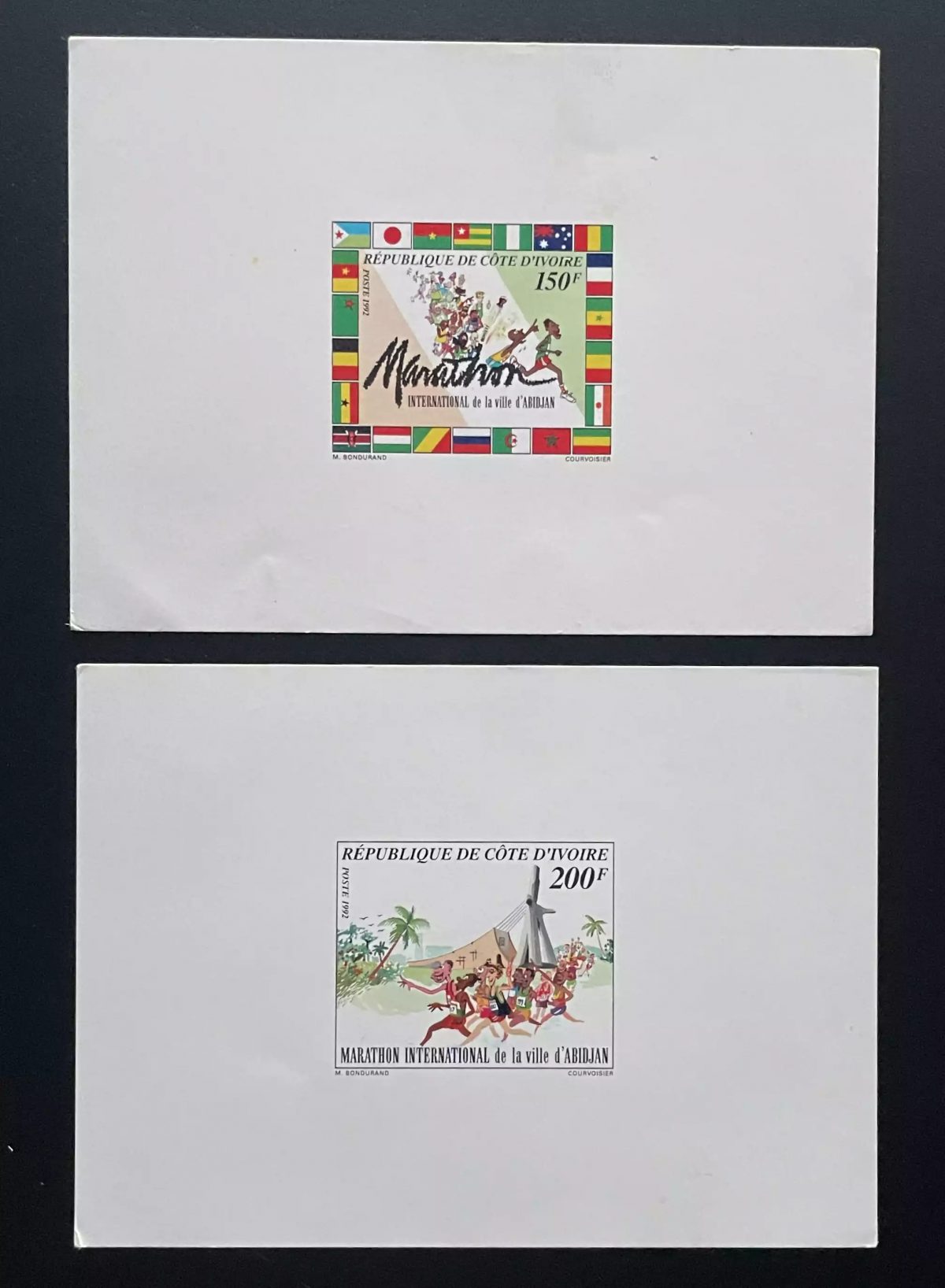 Côte d'Ivoire 1992 Mi. 1087 1088 épreuve de luxe Marathon International Abidjan