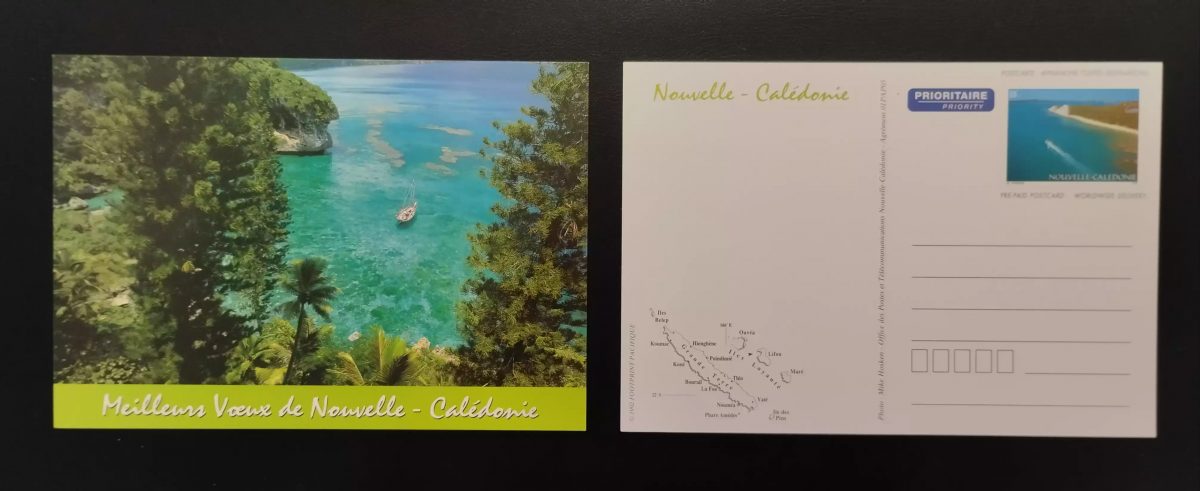 Nouvelle Calédonie entier postal carte PAP prioritaire meilleurs voeux