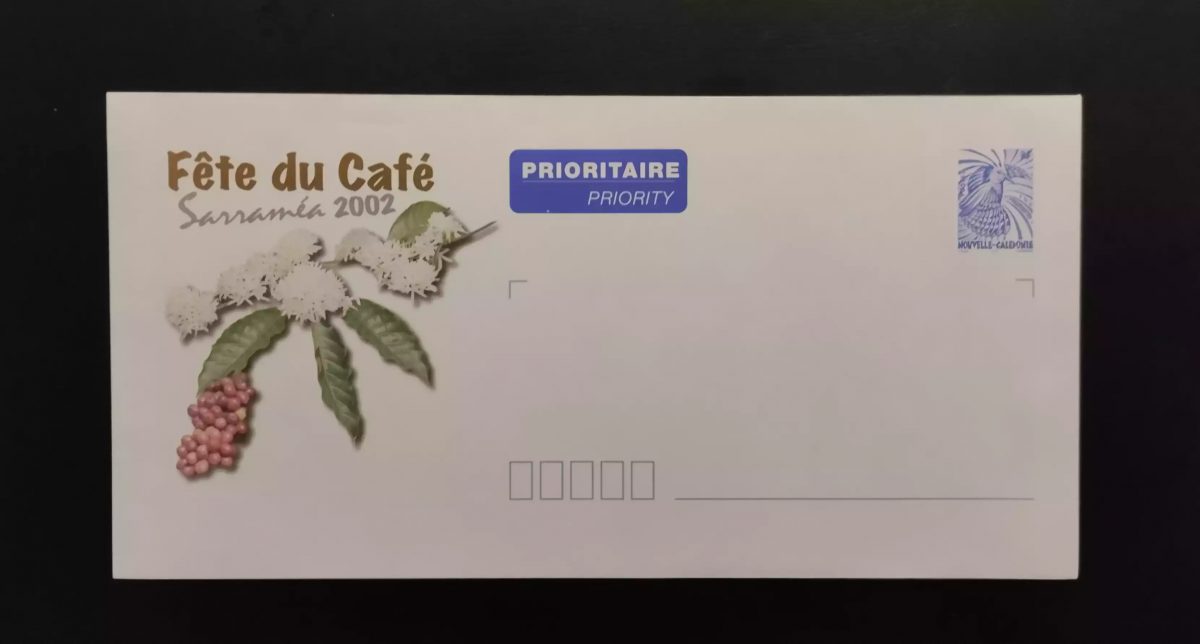 Nouvelle Calédonie entier postal prioritaire Fête du Café Sarraméa 2002