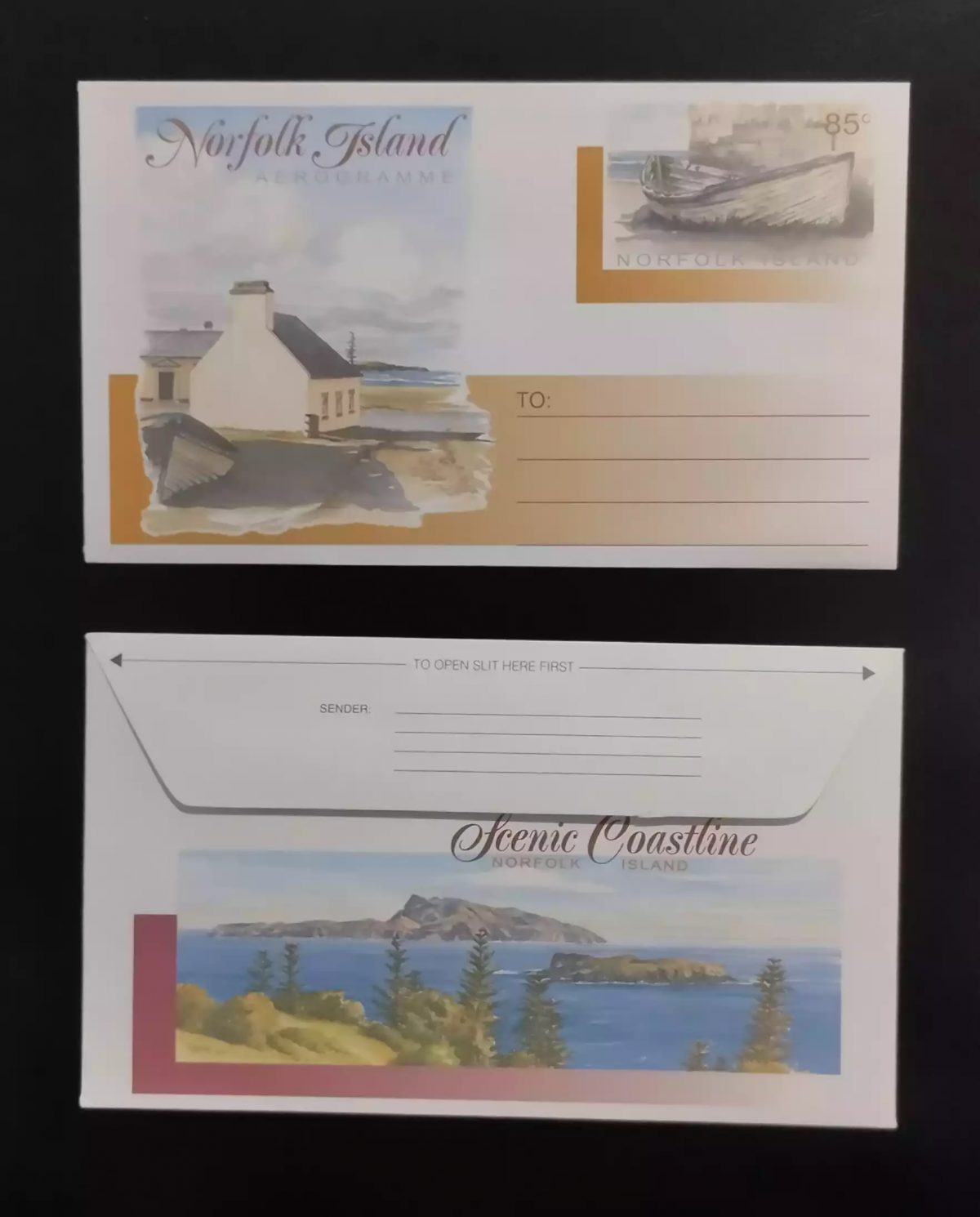 Norfolk Island aérogramme 85c littoral pittoresque neuf