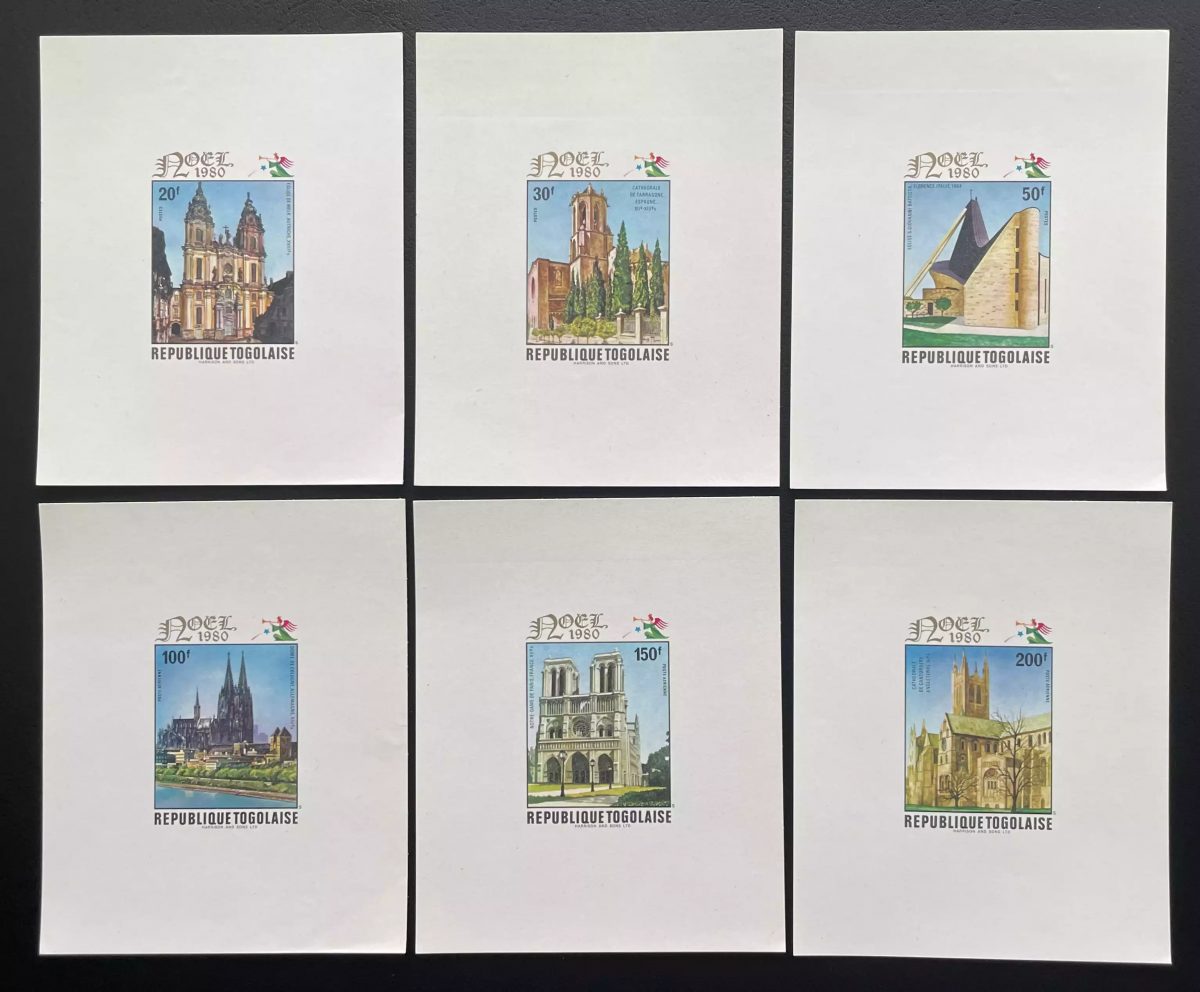 Togo 1980 Mi. 1501 - 1506 luxury proof Christmas cathedrals churches