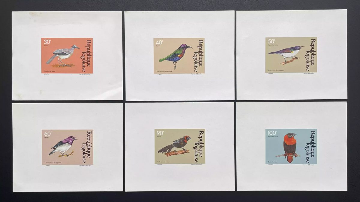 Togo 1981 Mi. 1536 - 1541 épreuve de luxe oiseaux birds faune fauna