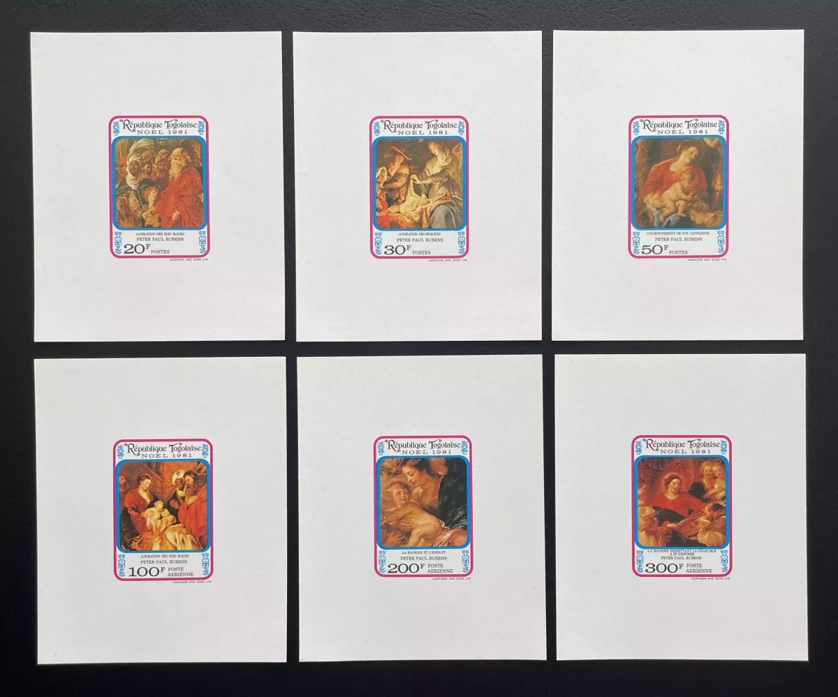 Togo 1981 Mi. 1565 - 1570 luxury proof Christmas Rubens painting Madonna