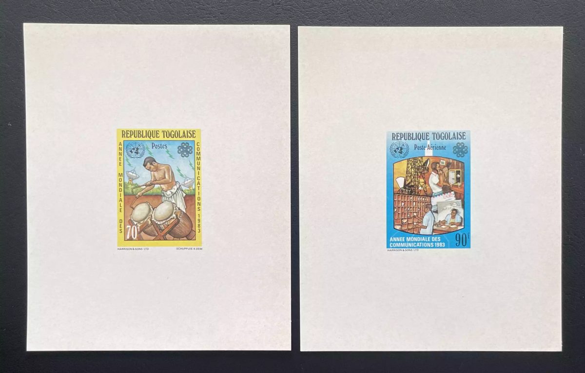Togo 1983 Mi. 1645 - 1646 épreuve de luxe Communications tambour poste