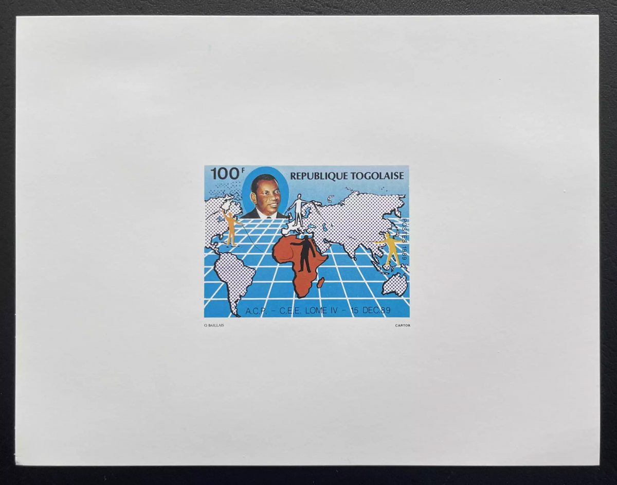Togo 1989 Mi. 2149 épreuve de luxe ACP CEE Lomé IV Afrique carte monde
