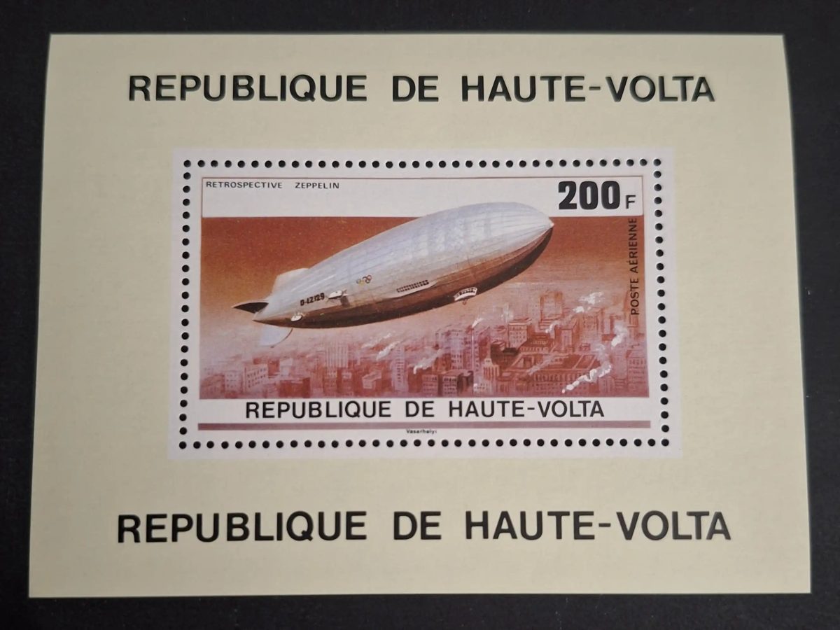 Haute-Volta 1976 Mi. Bl. 42 Rétrospective Zeppelin dirigeable aviation