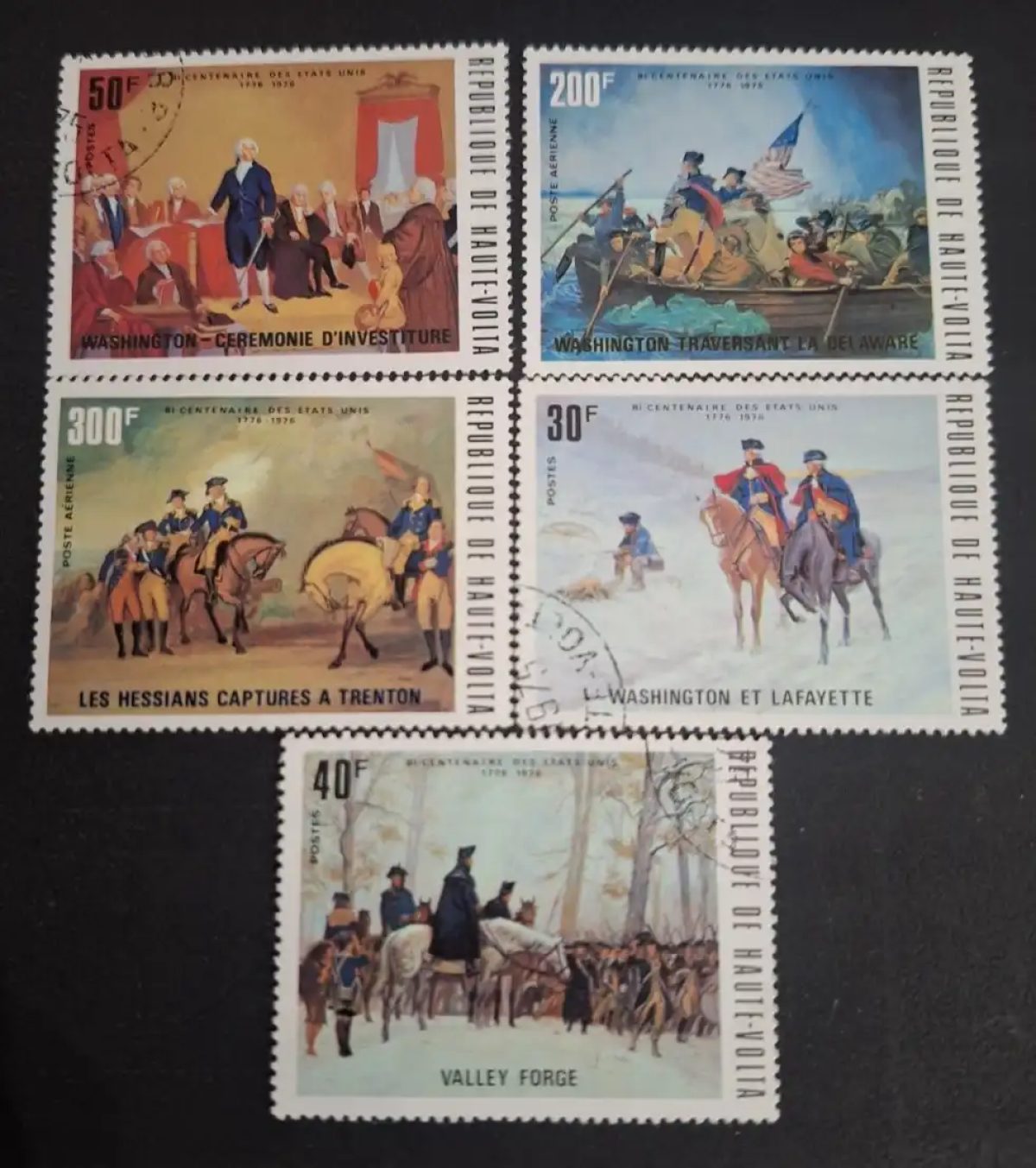 Upper Volta 1975 Mi. 569-574 used US Bicentennial Washington Lafayette