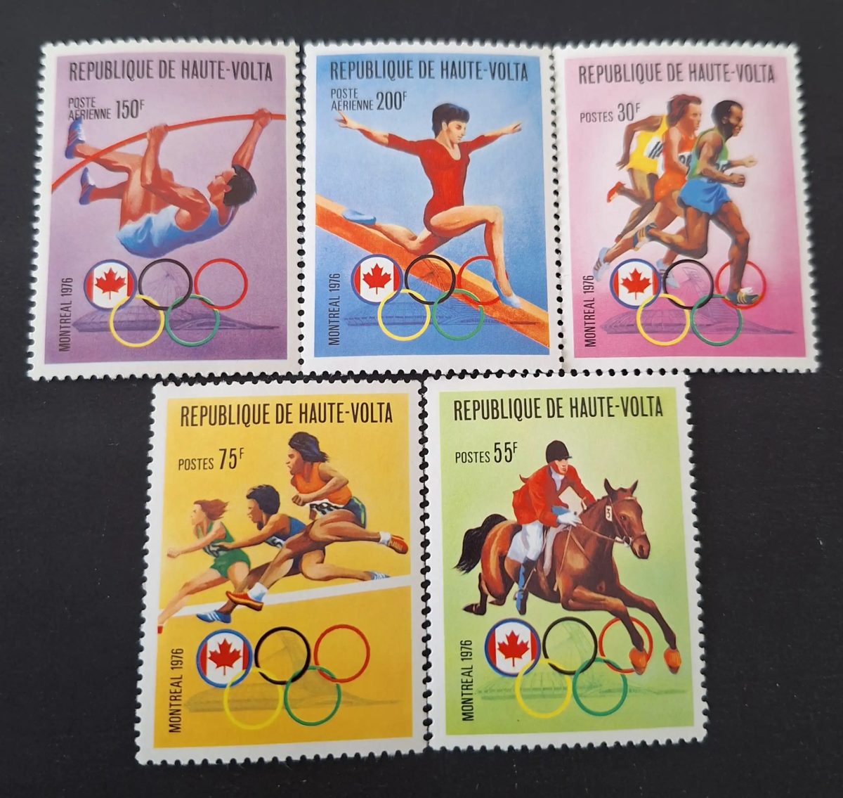 Haute-Volta 1976 Mi. 617-621 Jeux Olympiques Montréal équitation