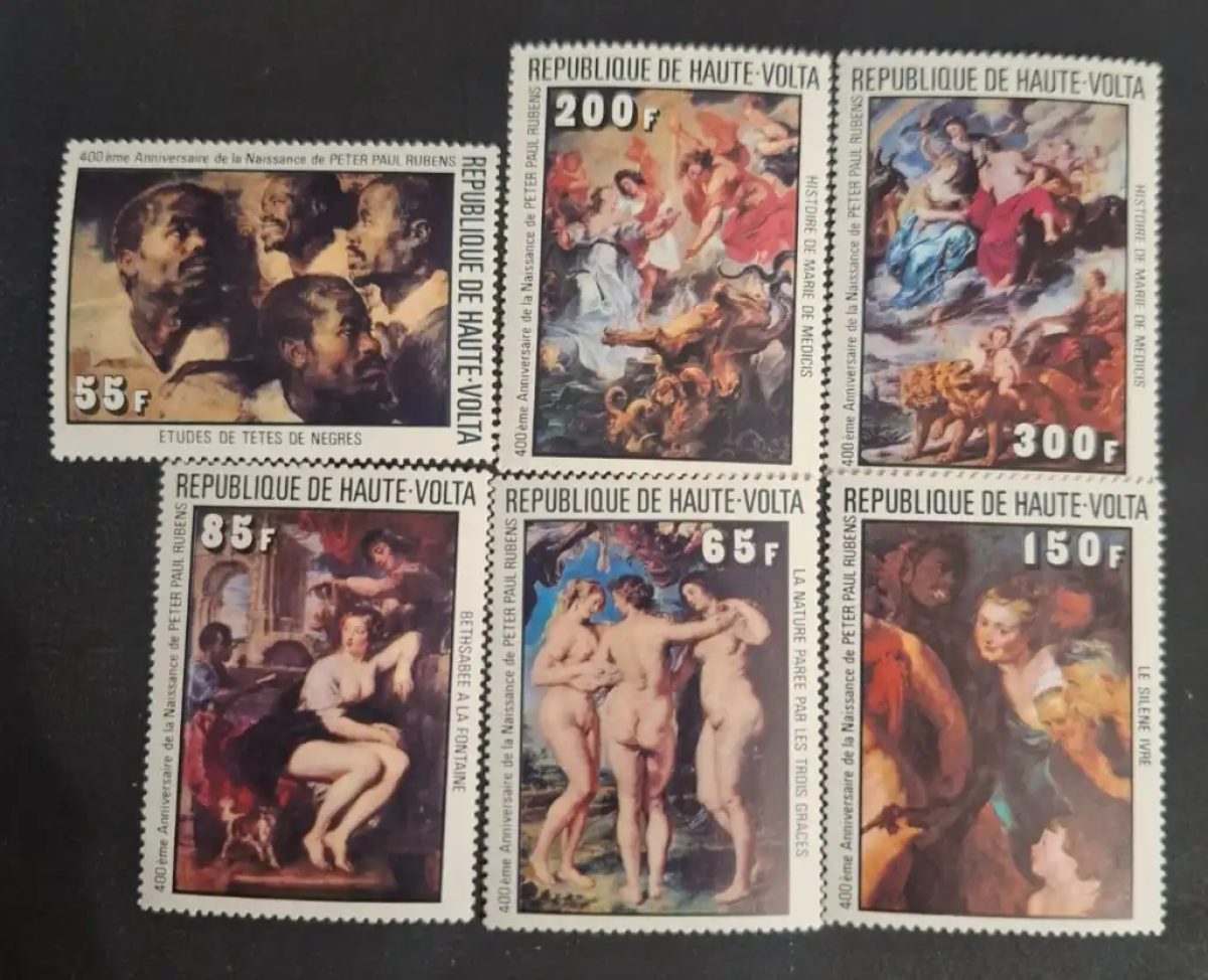 Haute-Volta 1977 Mi. 690-695 Rubens peintures Trois Grâces Médicis