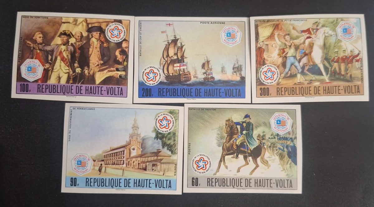 Upper Volta 1976 Mi. 640-644 IMPERF American Revolution Interphil