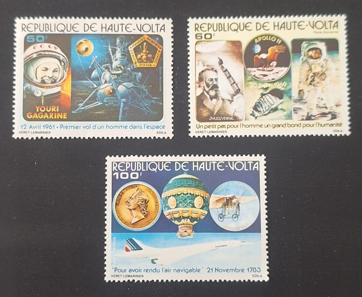 Haute-Volta 1978 Mi. 723-725 ND Espace Gagarine Apollo Montgolfière