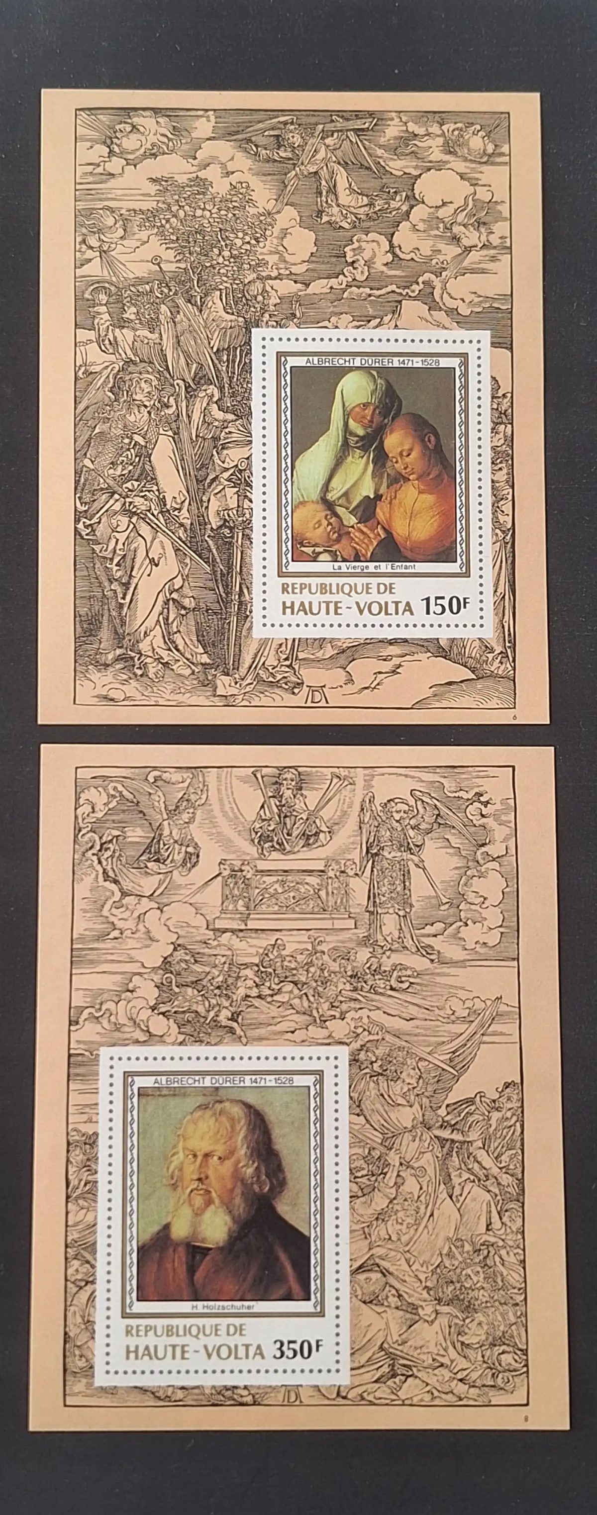 Haute-Volta 1978 Mi. 733 / 735 (Bl.) Albrecht Dürer Vierge Enfant Holzschuher