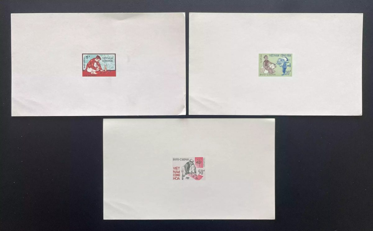 Viêt Nam Sud 1972 YT 422-424 épreuve de luxe jeux enfants calligraphie