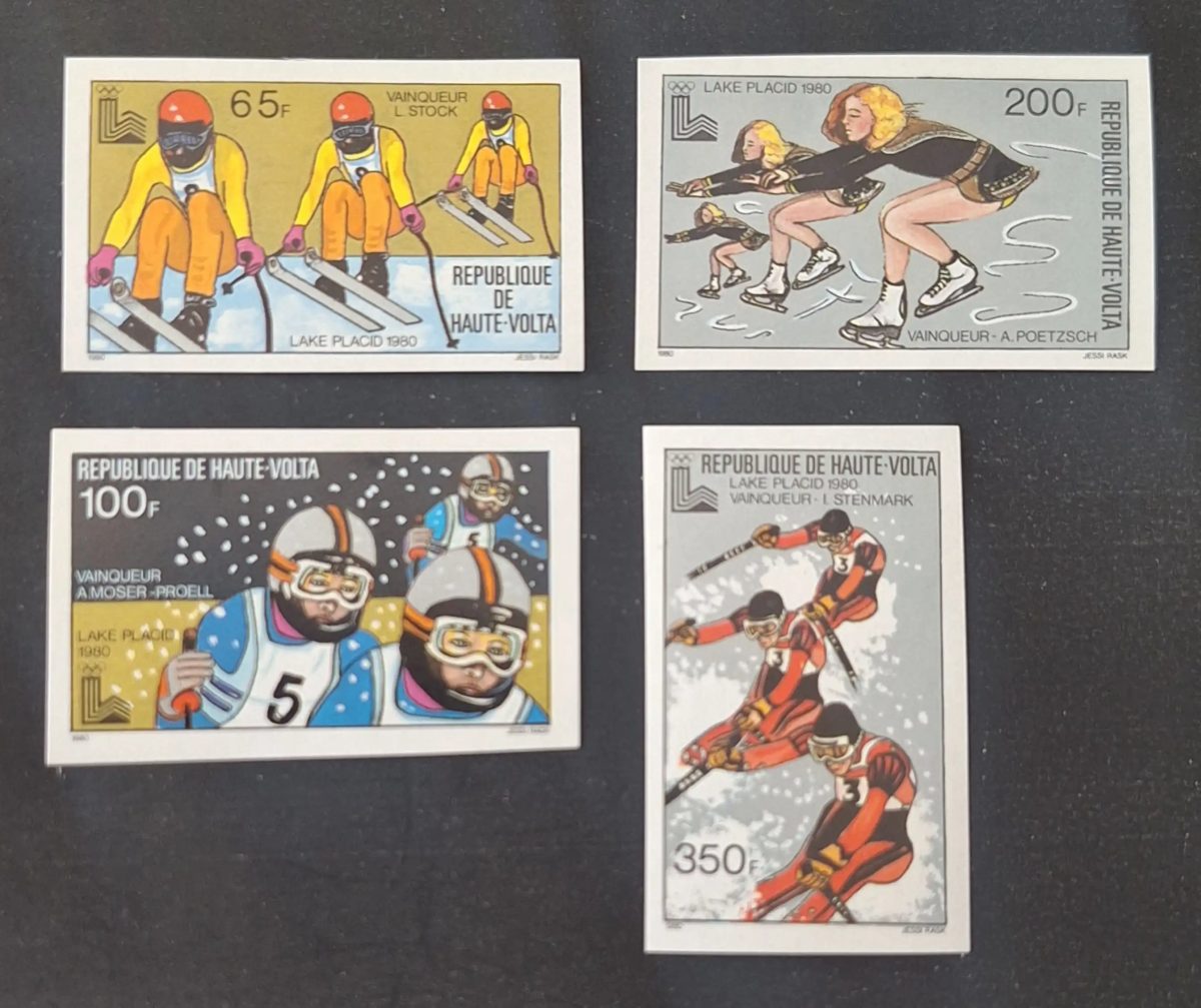 Haute-Volta 1980 Mi. 787-790 ND JO Lake Placid ski patinage