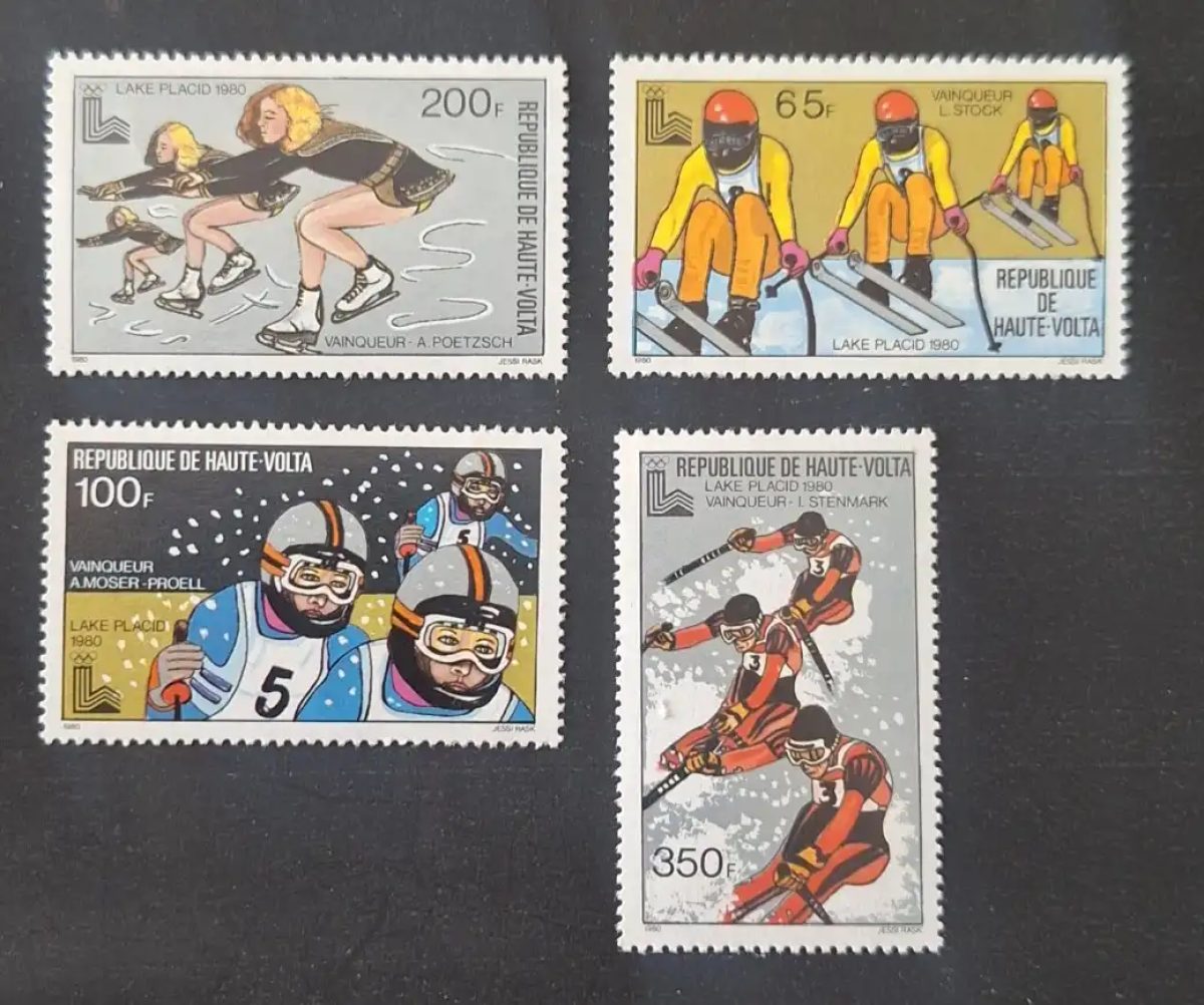 Haute-Volta 1980 Mi. 787-790 JO Lake Placid patinage ski luge