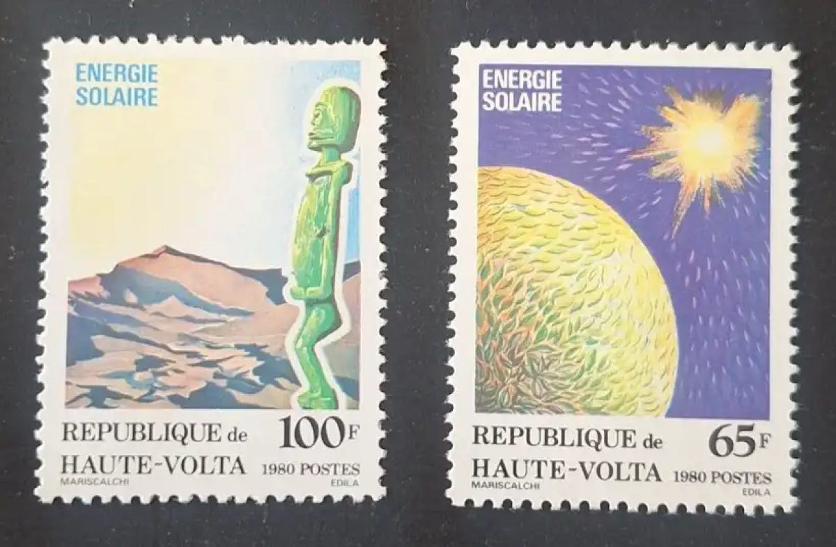Haute-Volta 1980 Mi. 785-786 énergie solaire soleil statue africaine