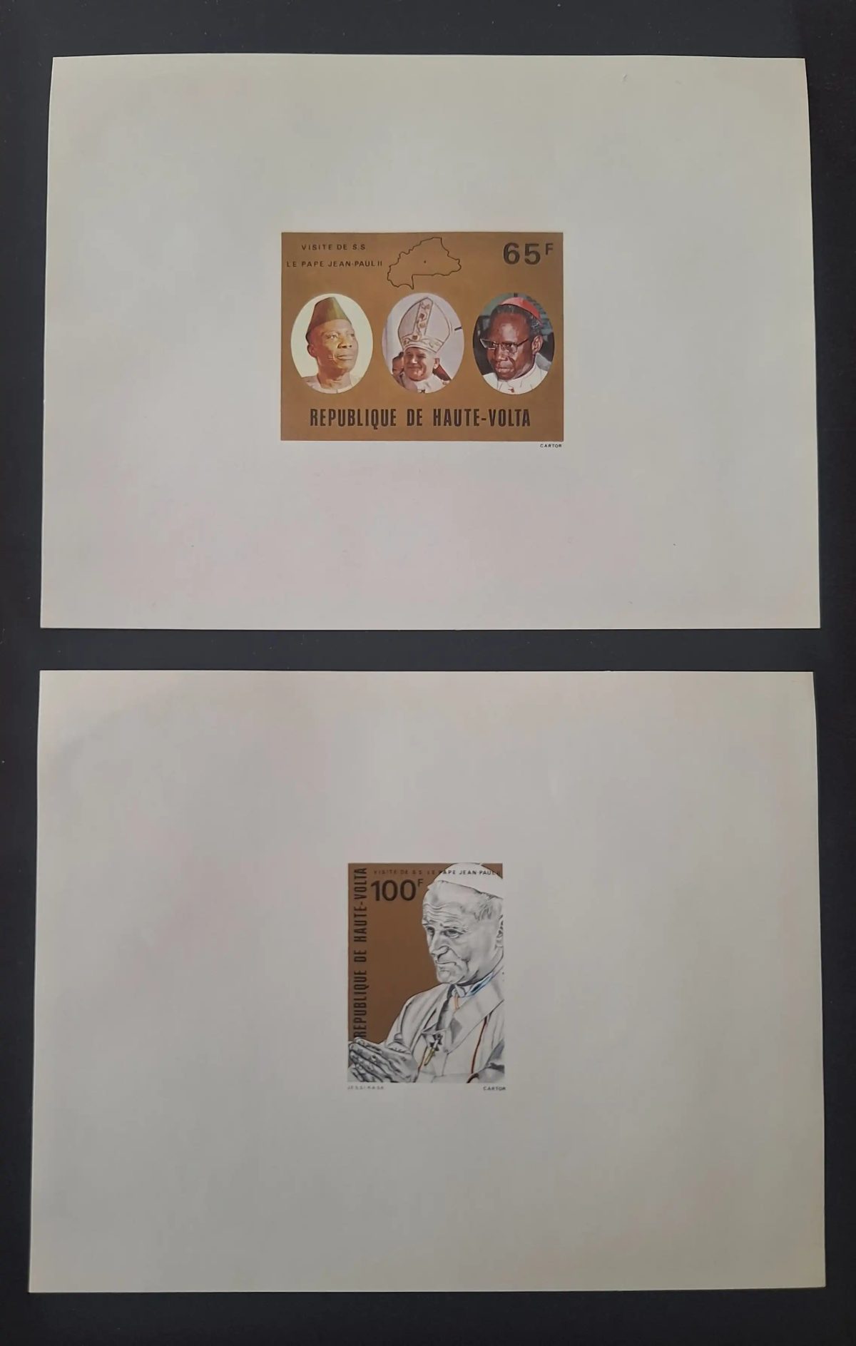 Haute-Volta 1980 Mi. 782-783 épreuve de luxe Pape Jean-Paul II Visite