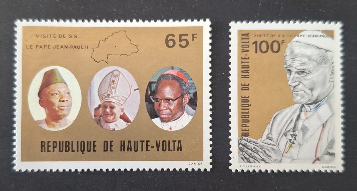 Haute-Volta 1980 Mi. 782-783 Visite Pape Jean-Paul II carte Afrique