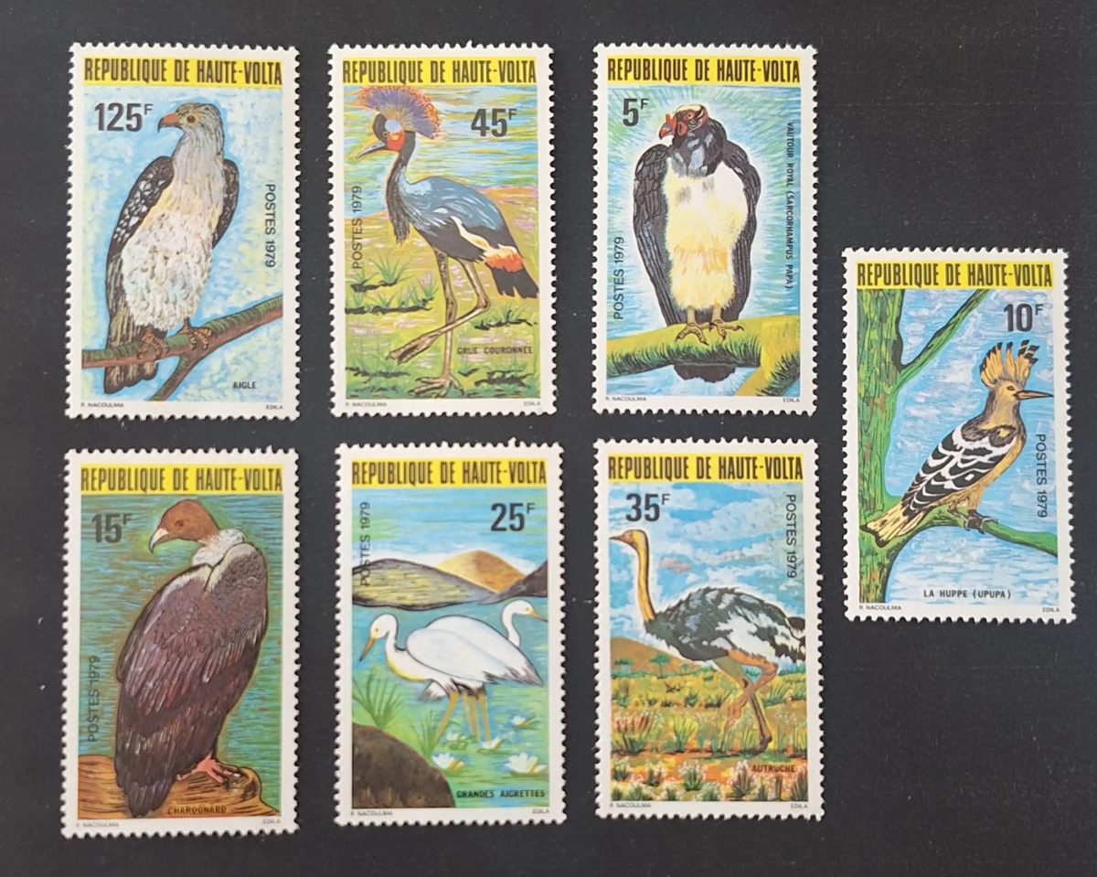 Obervolta 1979 Mi. 769-775 Vögel Adler Kranich Geier Wiedehopf Strauß