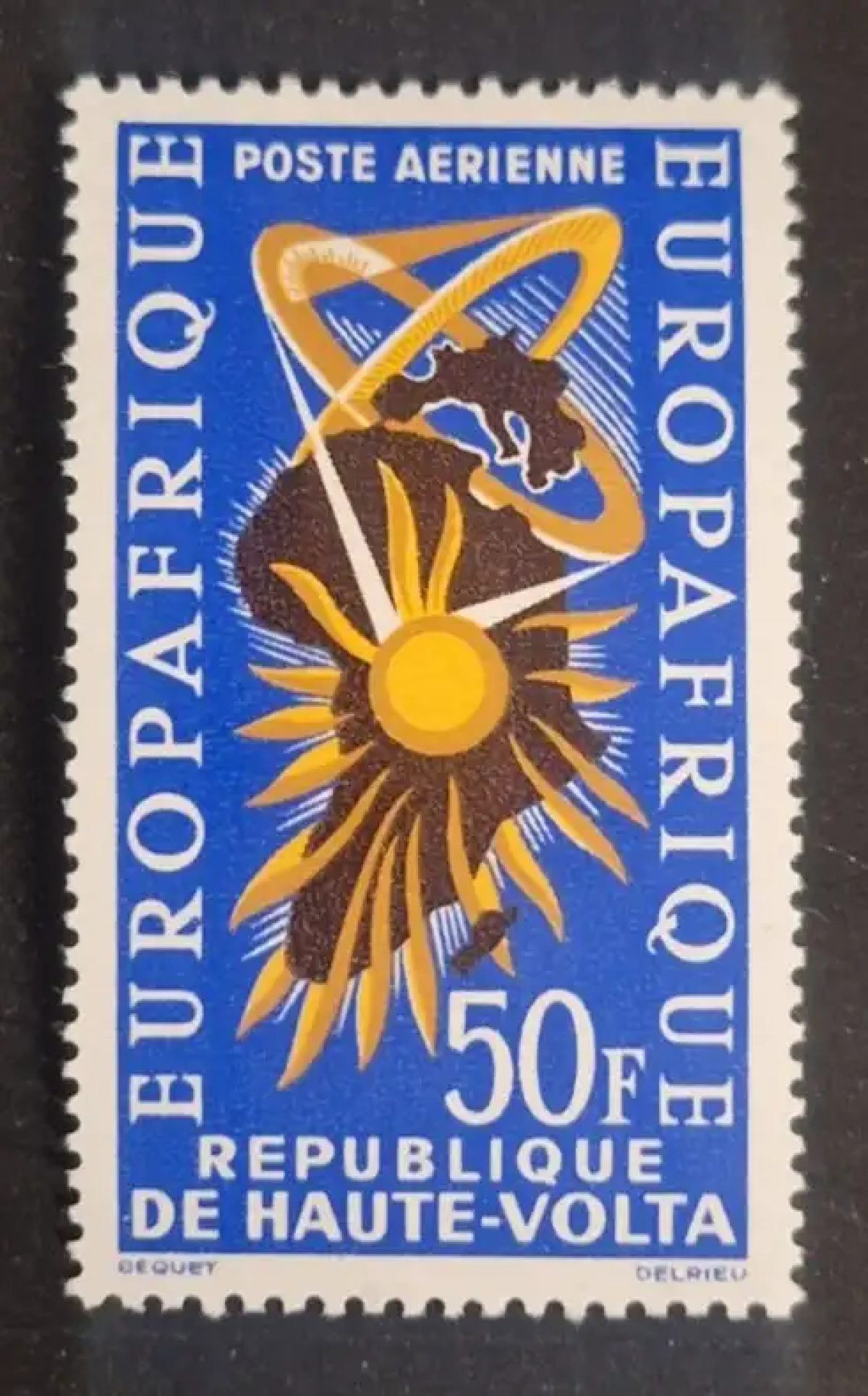 Haute-Volta 1963 Mi. 141 Europafrique poste aérienne Afrique soleil