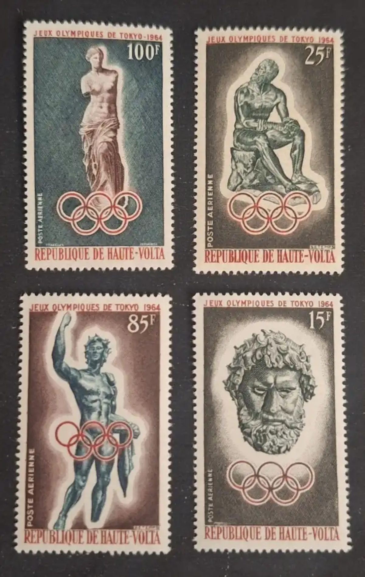 Obervolta 1964 Mi. 148-151 Olympische Spiele Tokio Skulpturen