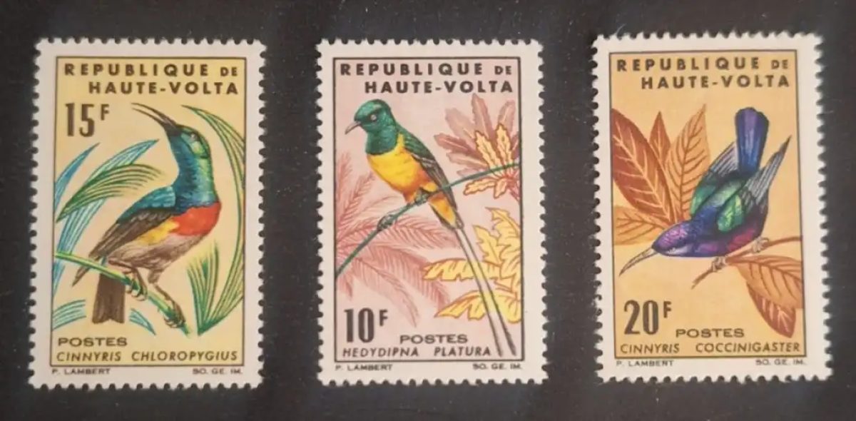 Haute-Volta 1965 Mi. 157-159 oiseaux souimangas Cinnyris faune