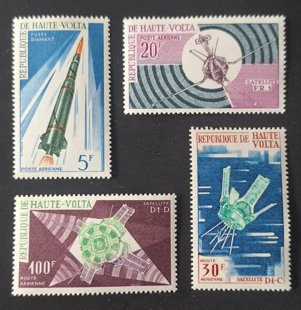 Upper Volta 1967 Mi. 214-217 Space Diamant Rocket Satellite FR.1