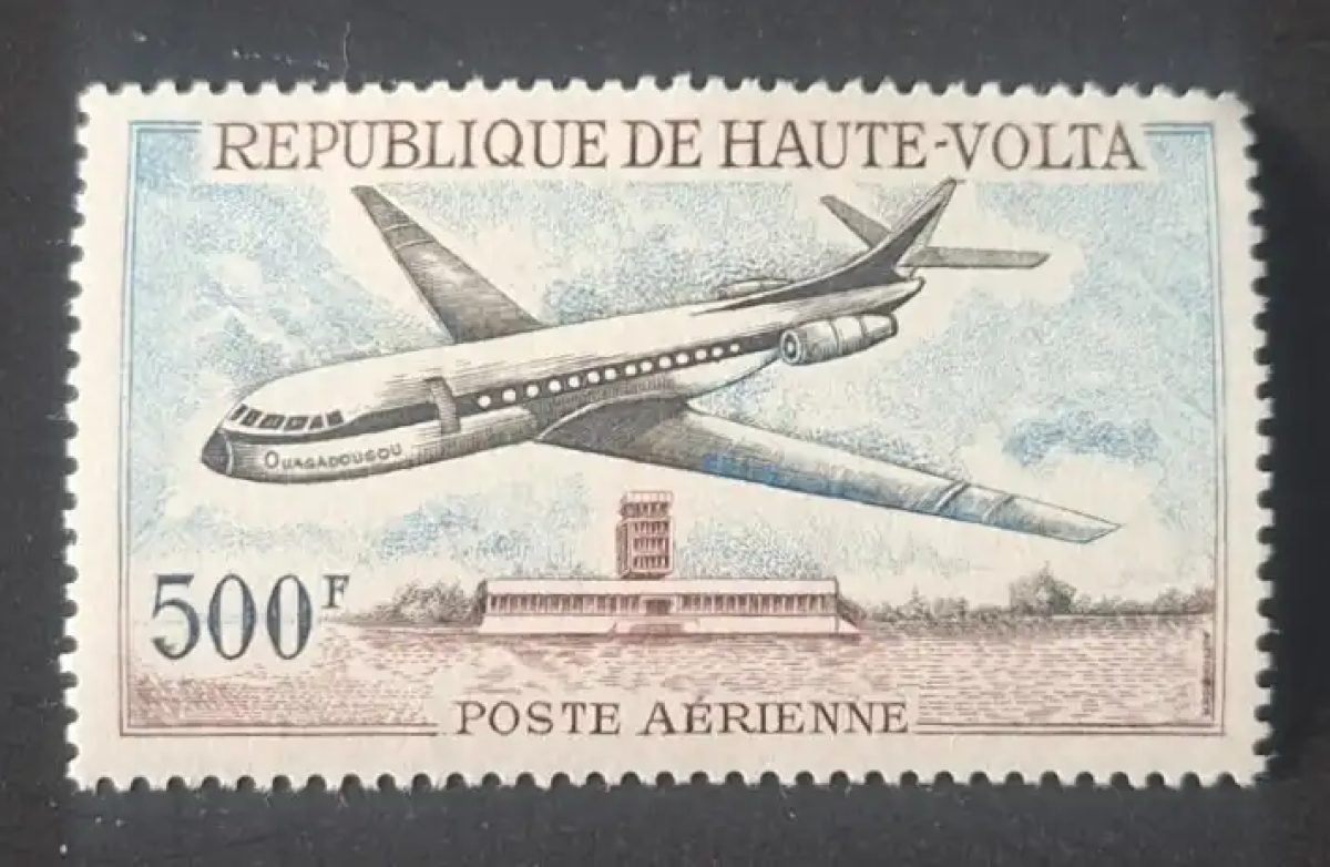 Obervolta 1968 Mi. 236 Luftpost Flugzeug Flughafen Ouagadougou